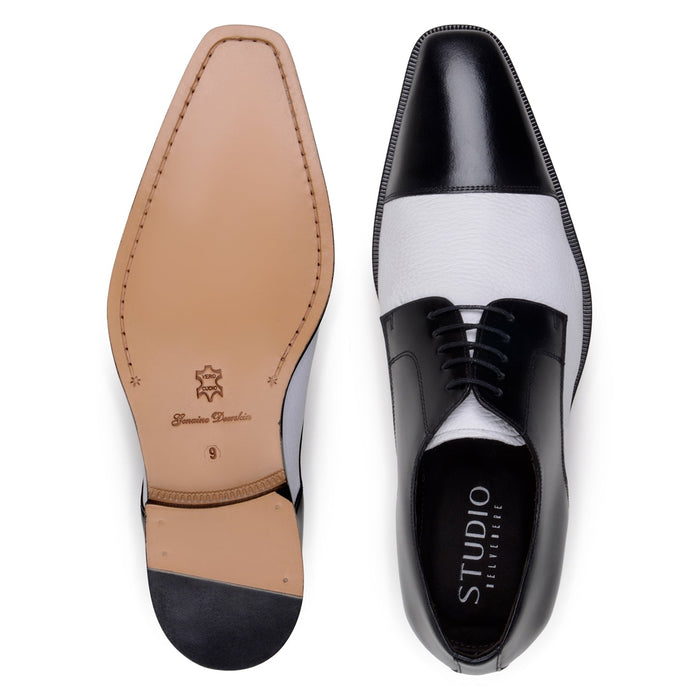 Belvedere Alexander Black & White Leather Oxford