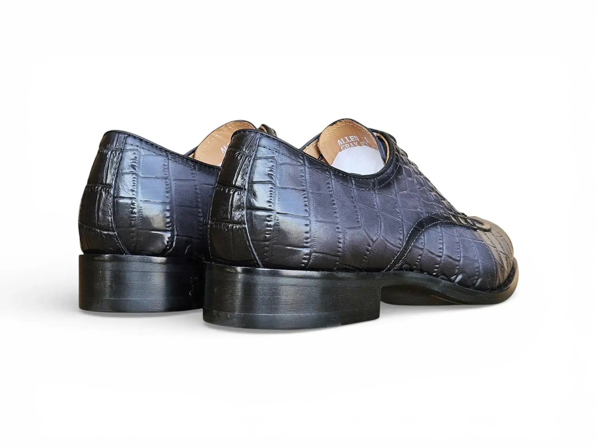 Carrucci Allen II Derby: Embossed Split Toe Leather Shoe - 7.5