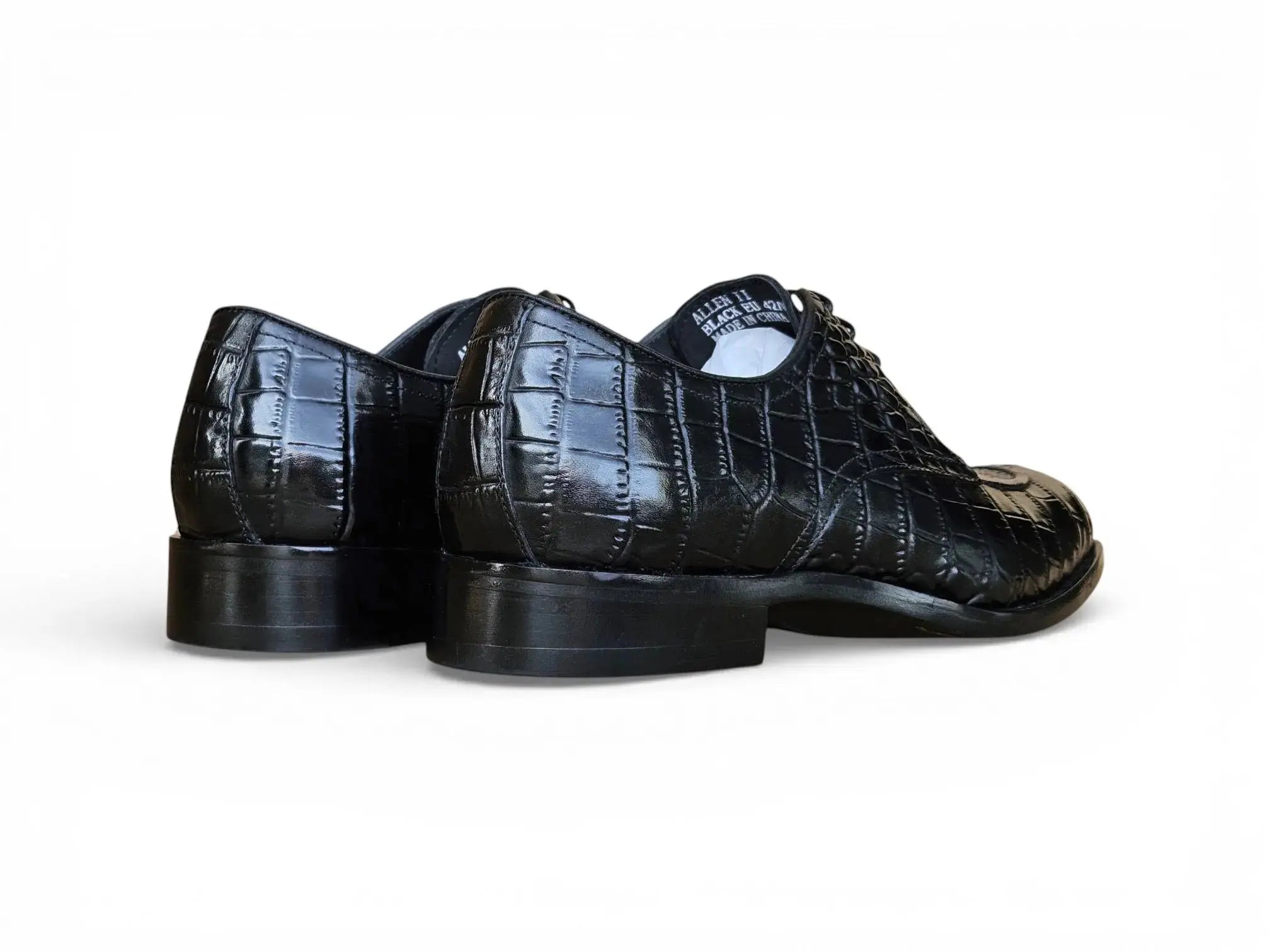 Carrucci Allen II Derby: Embossed Split Toe Leather Shoe - 7.5