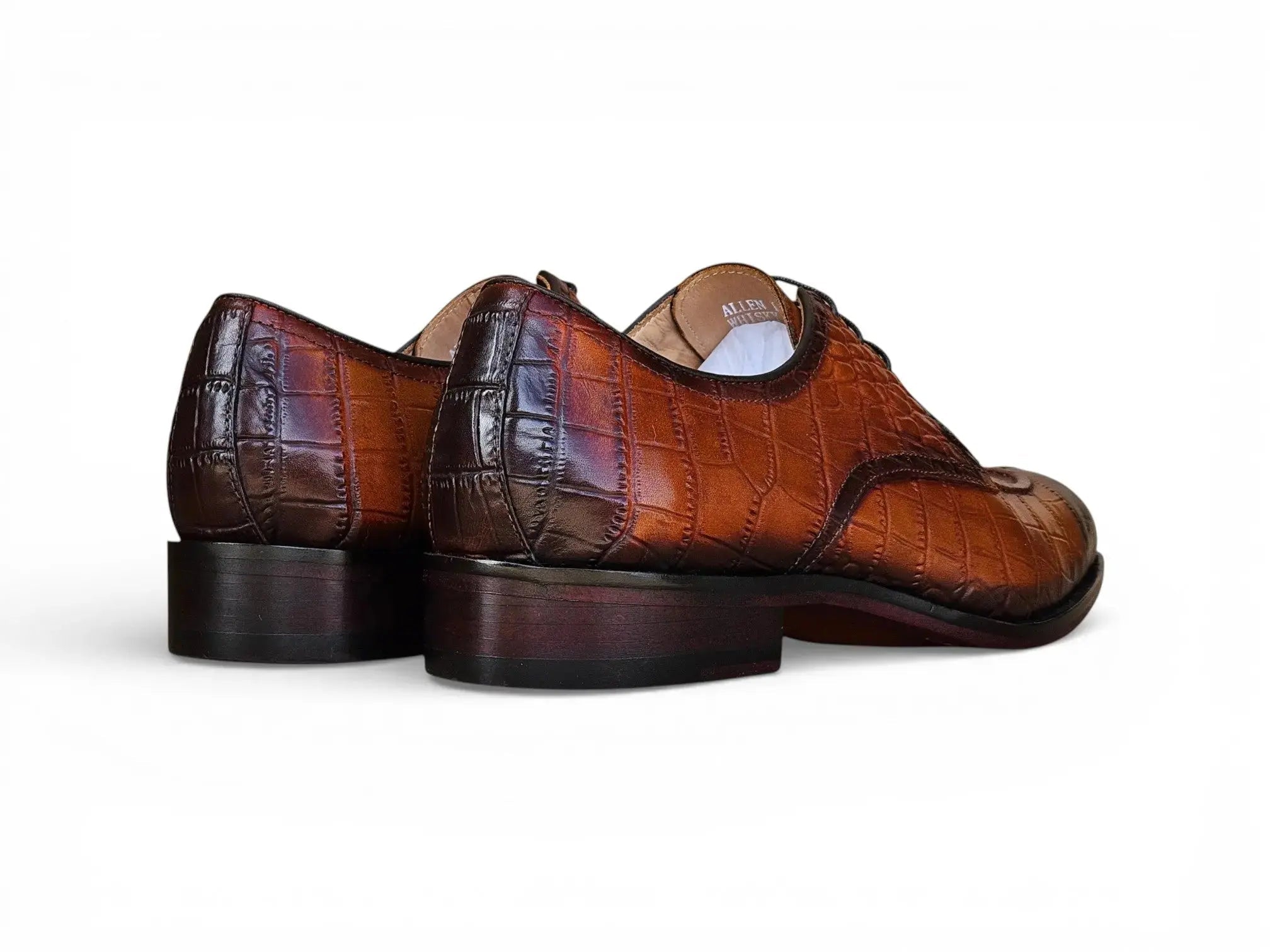 Carrucci Allen II Derby: Embossed Split Toe Leather Shoe - 7.5