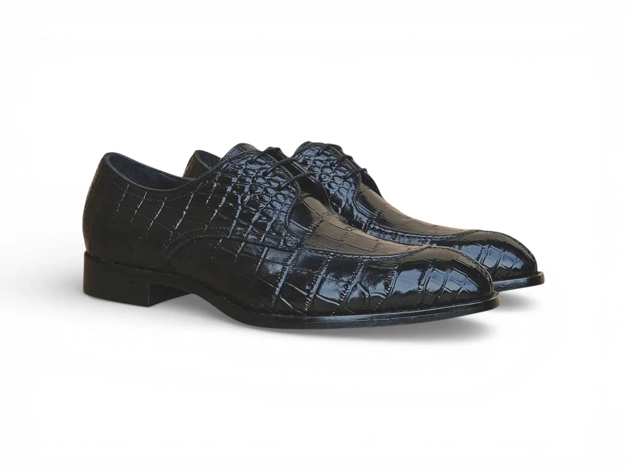 Carrucci Allen II Derby: Embossed Split Toe Leather Shoe - 7.5