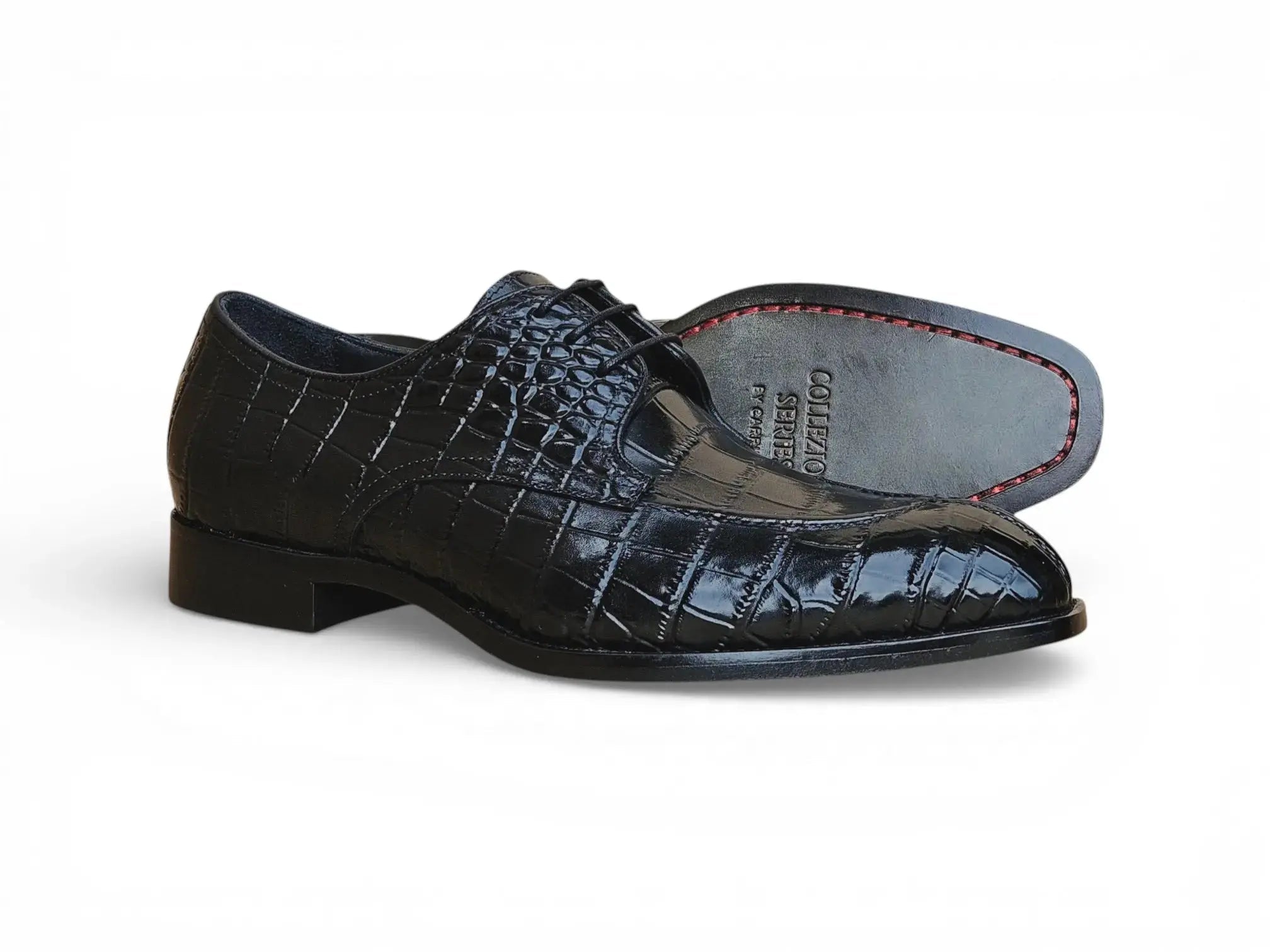Carrucci Allen II Derby: Embossed Split Toe Leather Shoe - 7.5