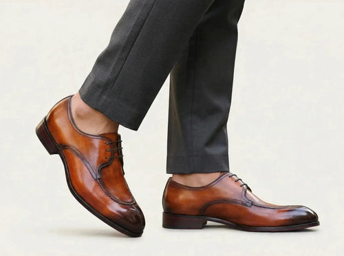Carrucci Allen Split Toe Derby - Luxury Leather Dress Shoe