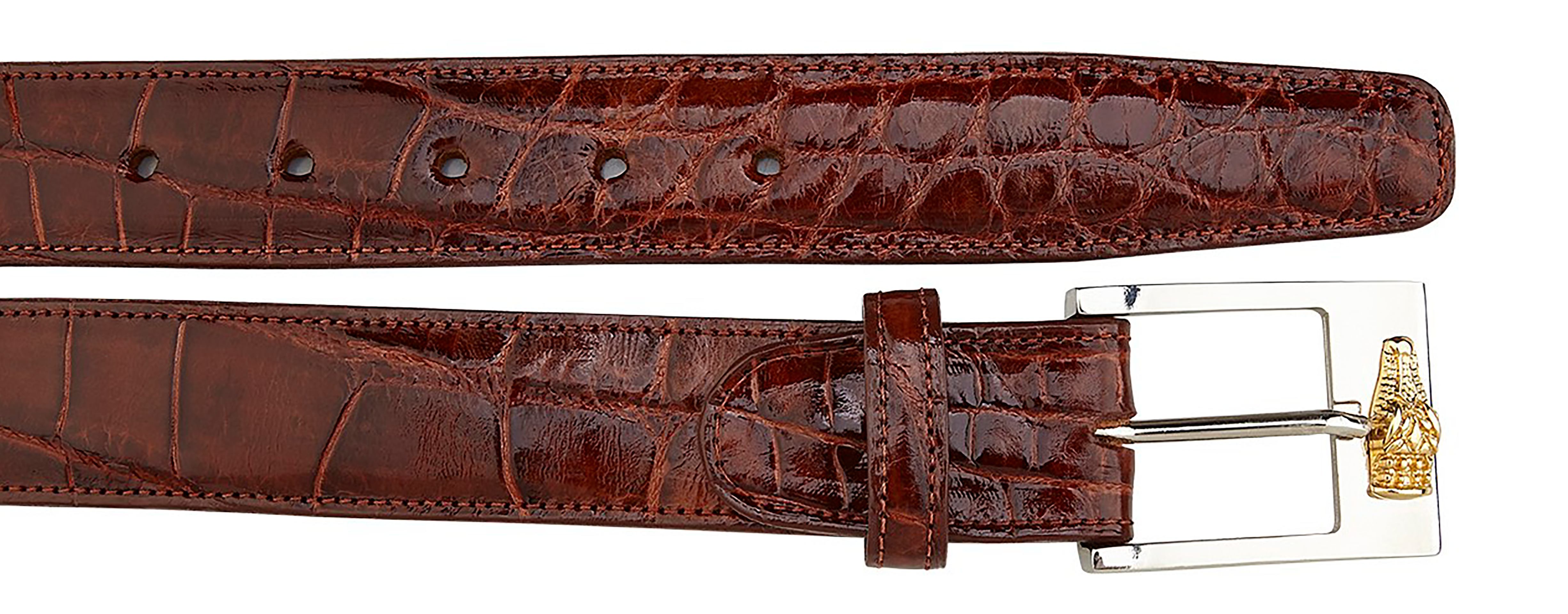 Belvedere Alligator Belt- Peanut - Peanut