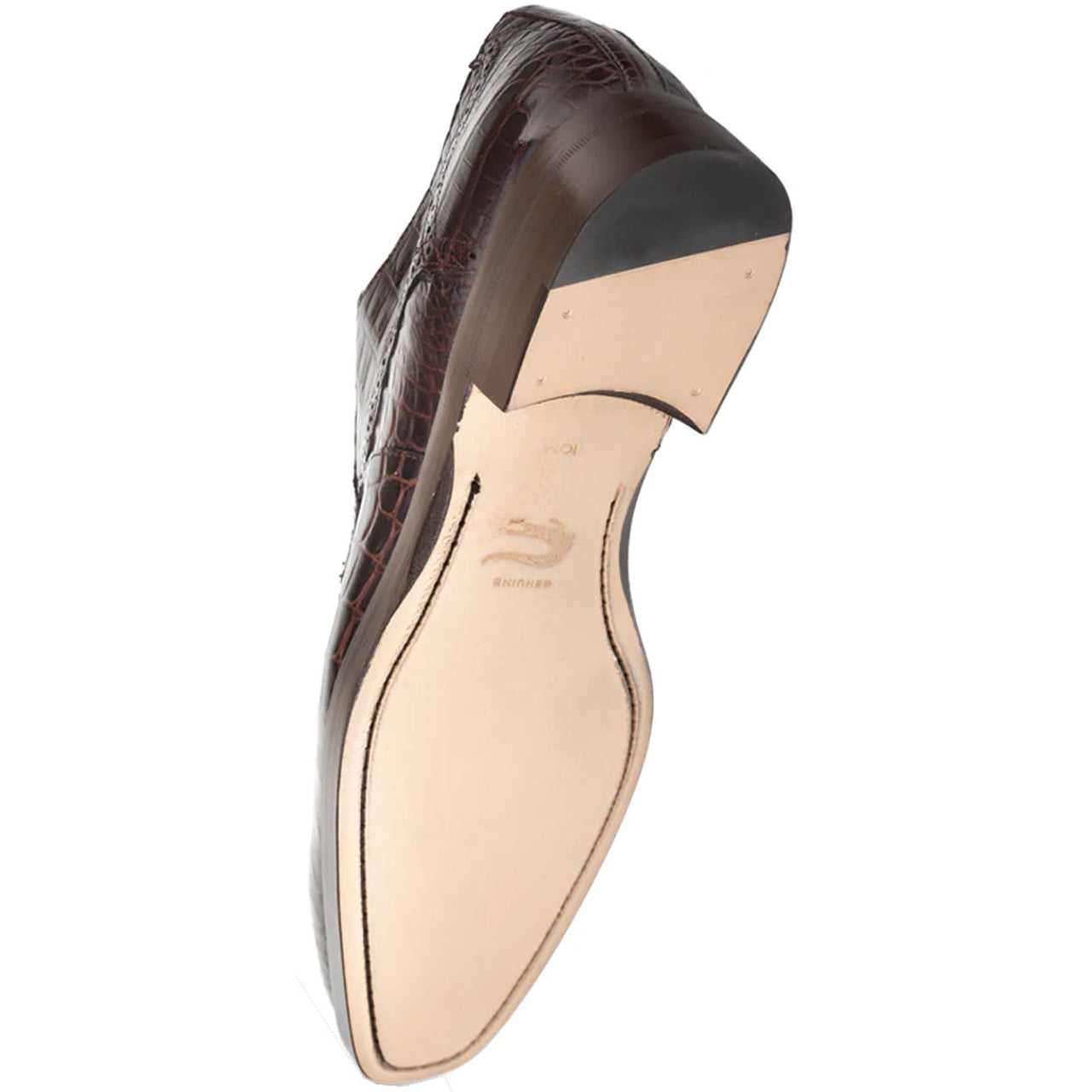 Men's Genuine Alligator Brown Derby Lace-Up Shoes By Mezlan Made In Spain Brand-New Designer Collection - 8