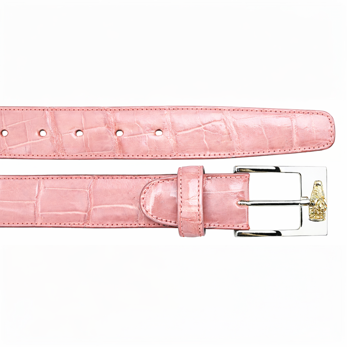 Belvedere Alligator Belt - Pink - 44
