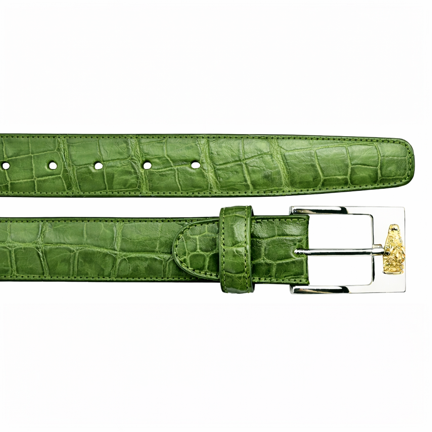 Belvedere Alligator Belt - Pistachio - 44