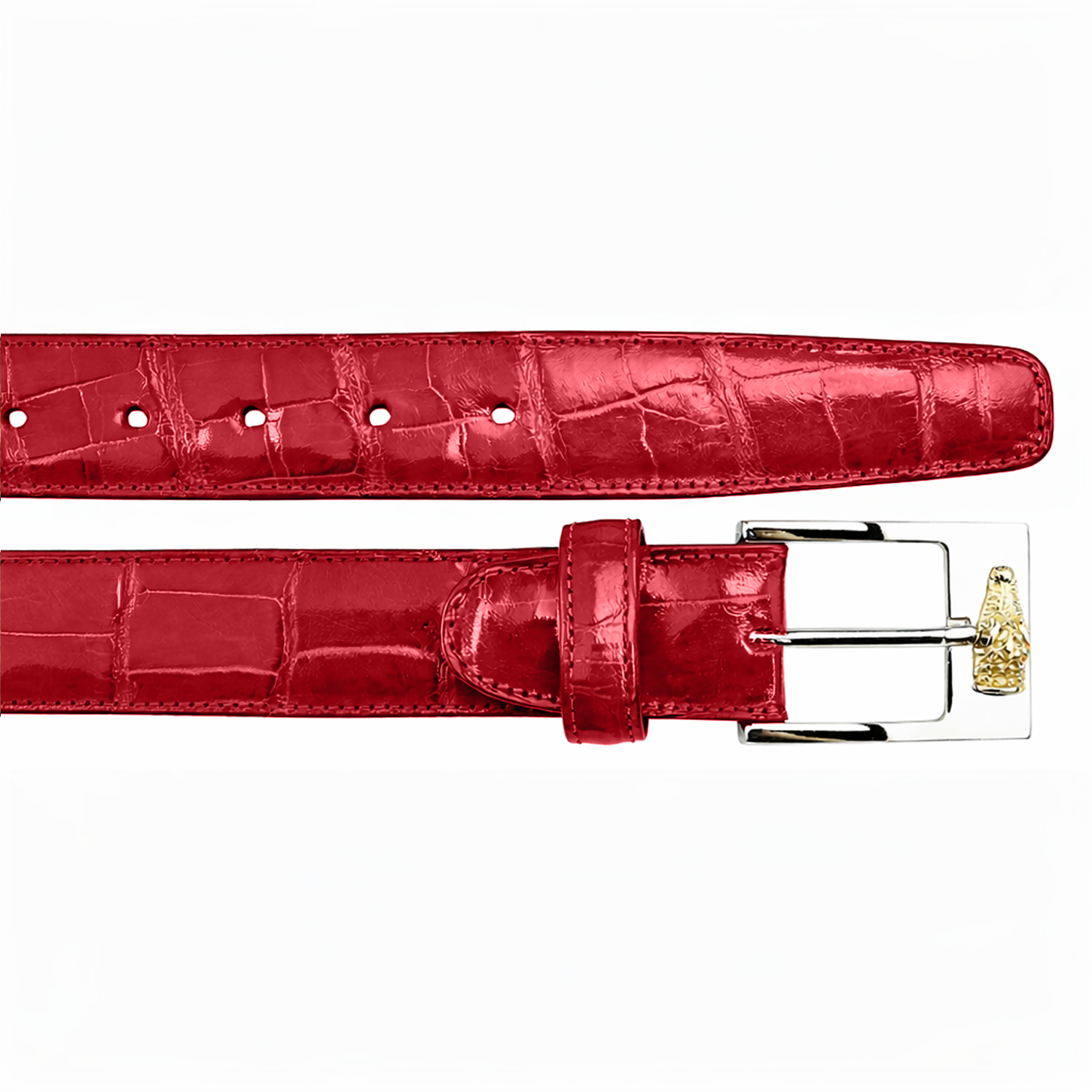 Belvedere Alligator Belt in Antique Red Luxury Shoe - 44