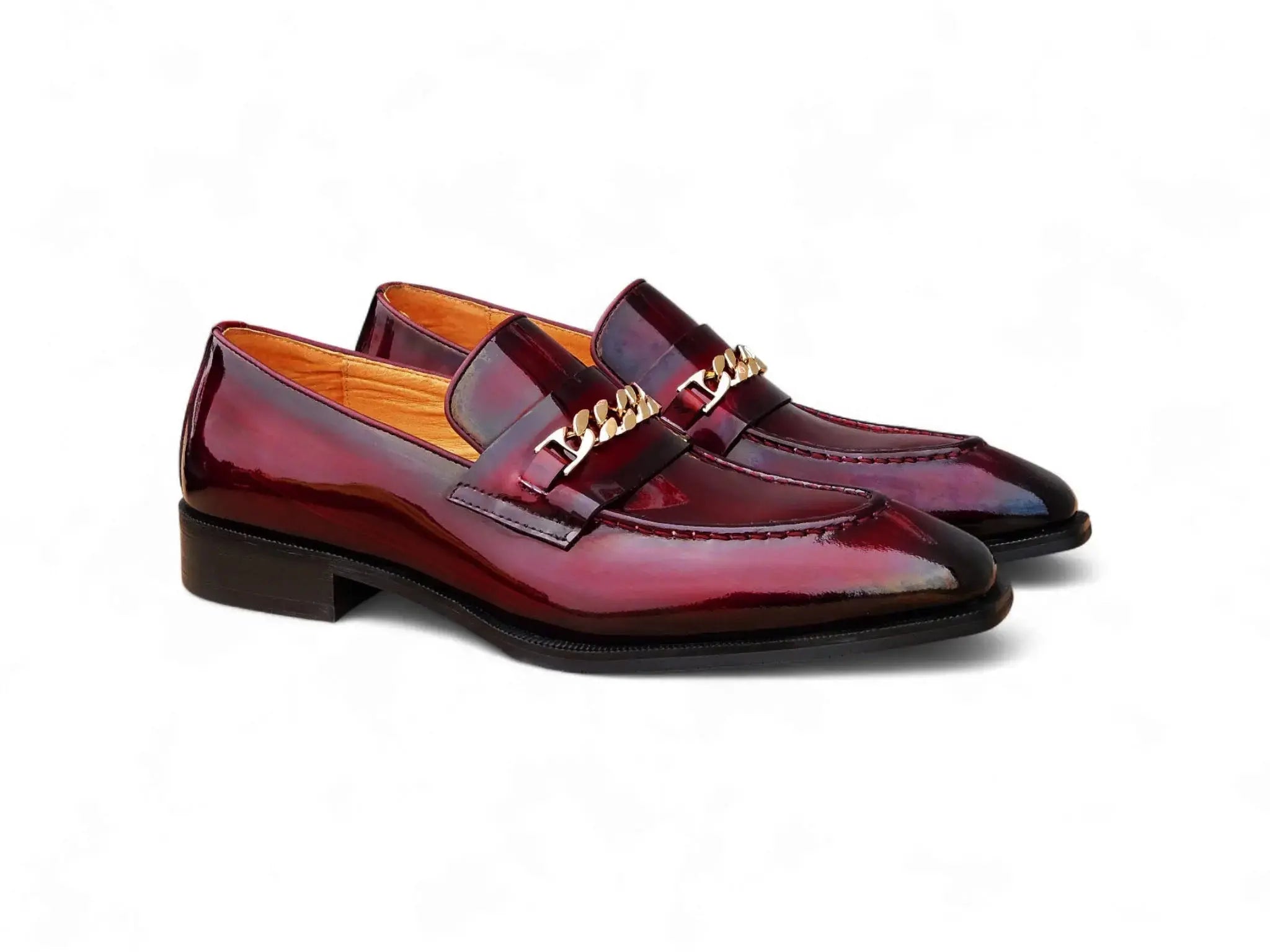 Carrucci Amber Patent Leather Chain Loafers - 8