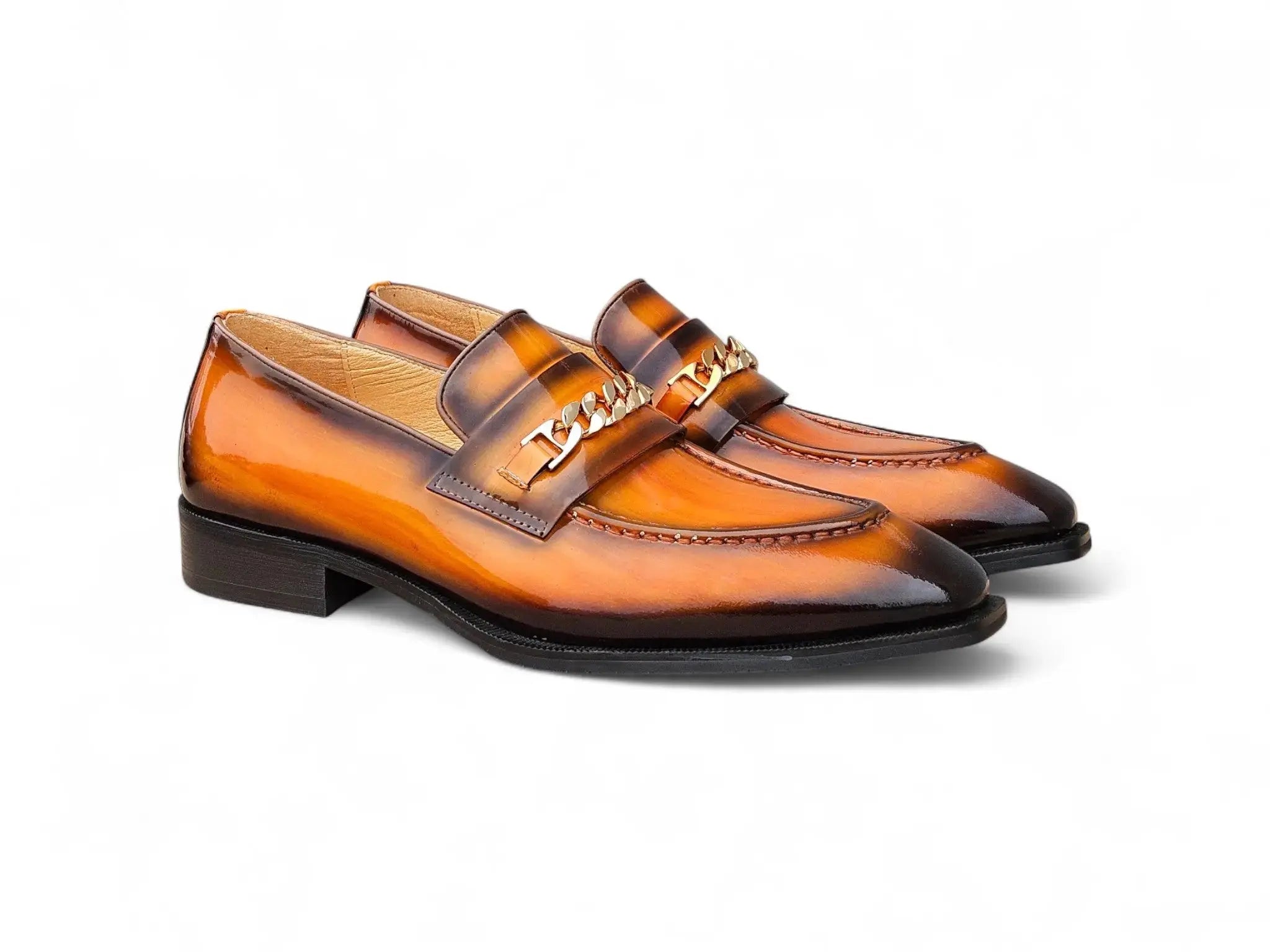 Carrucci Amber Patent Leather Chain Loafers - 8