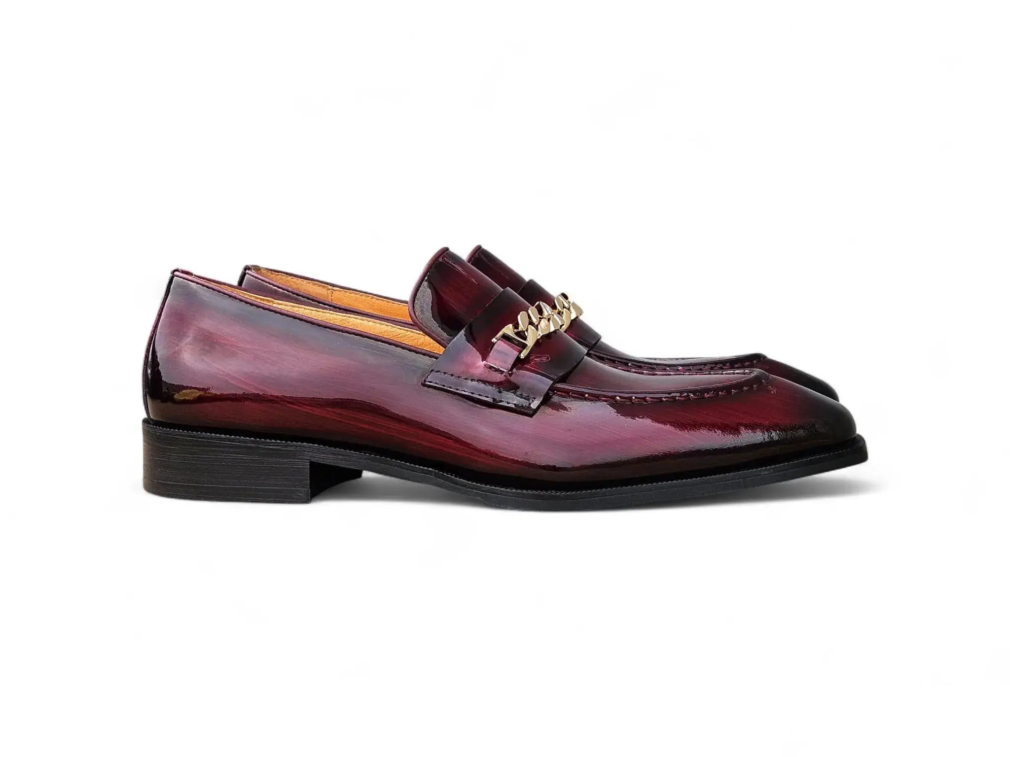 Carrucci Amber Patent Leather Chain Loafers