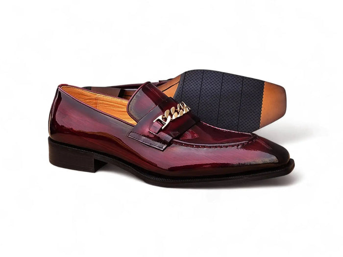 Carrucci Amber Patent Leather Chain Loafers