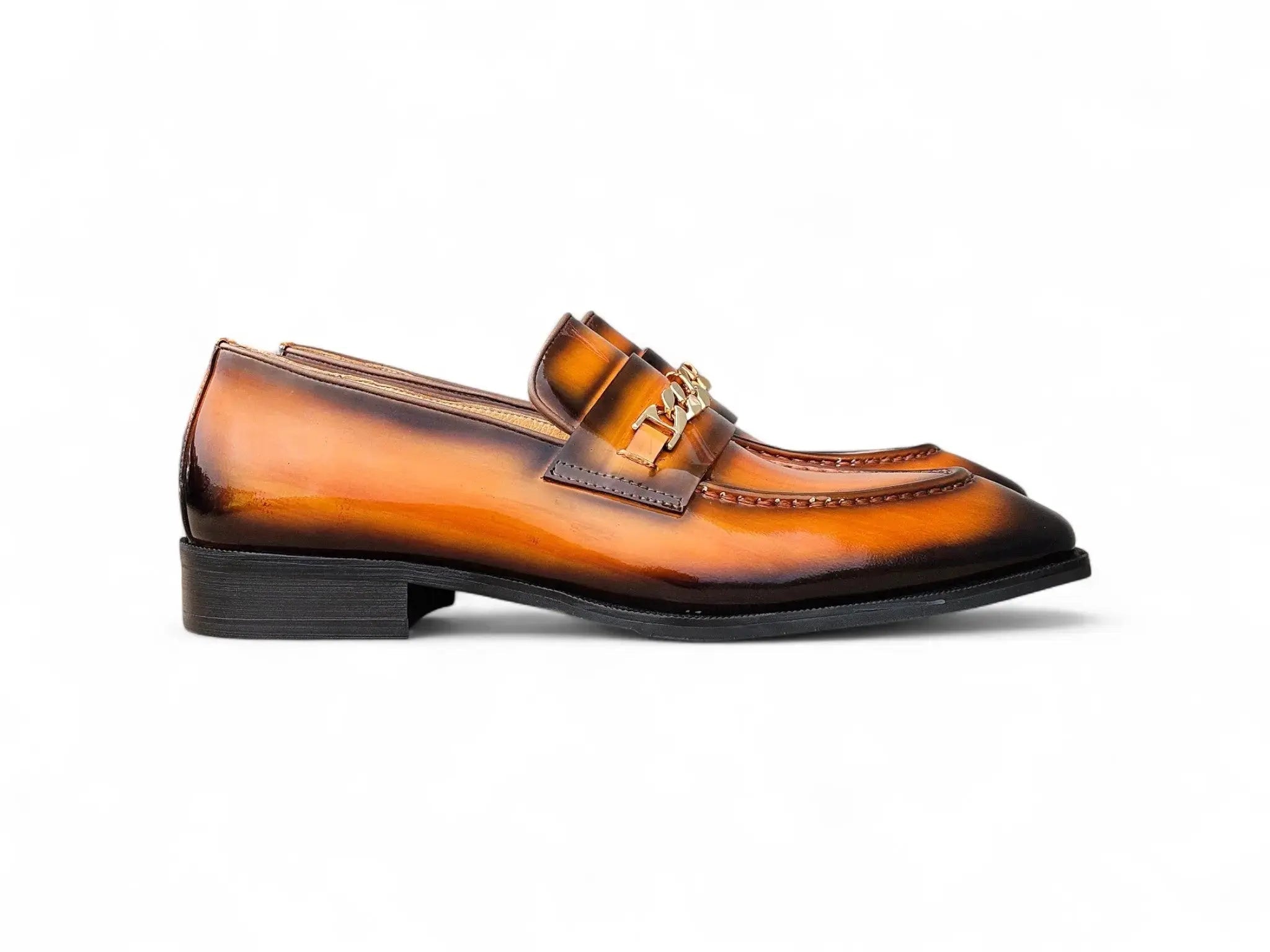 Carrucci Amber Patent Leather Chain Loafers