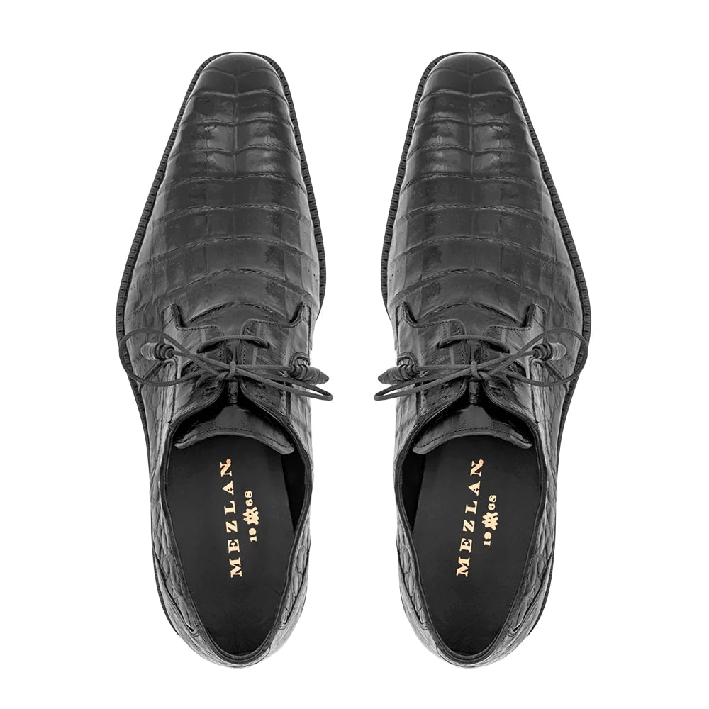 Mezlan Crocodile Derby Shoes - Mezlan Crocodile Derby Dress Shoes - Mezlan Dress Shoe On Sale - 7 Standard / D / Medium