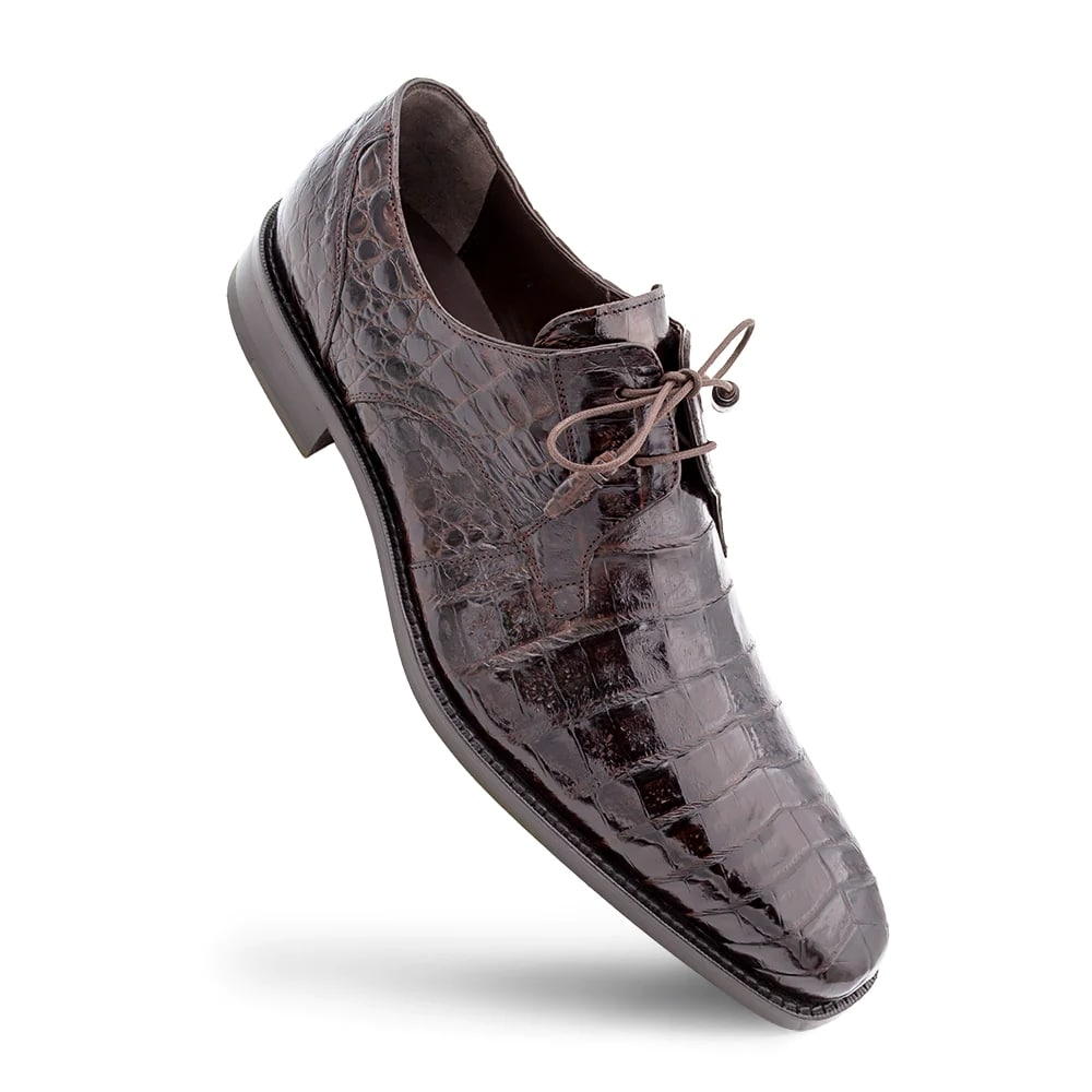 Mezlan Crocodile Derby Shoes - Mezlan Crocodile Derby Dress Shoes - Mezlan Dress Shoe On Sale - 7 Standard / D / Medium