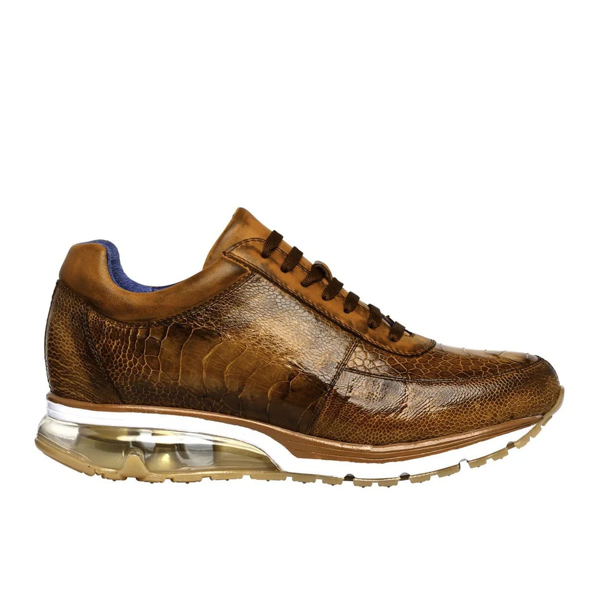 Belvedere Todd Men's Shoes Antique Brandy Exotic Genuine Ostrich Casual Sneakers - 6