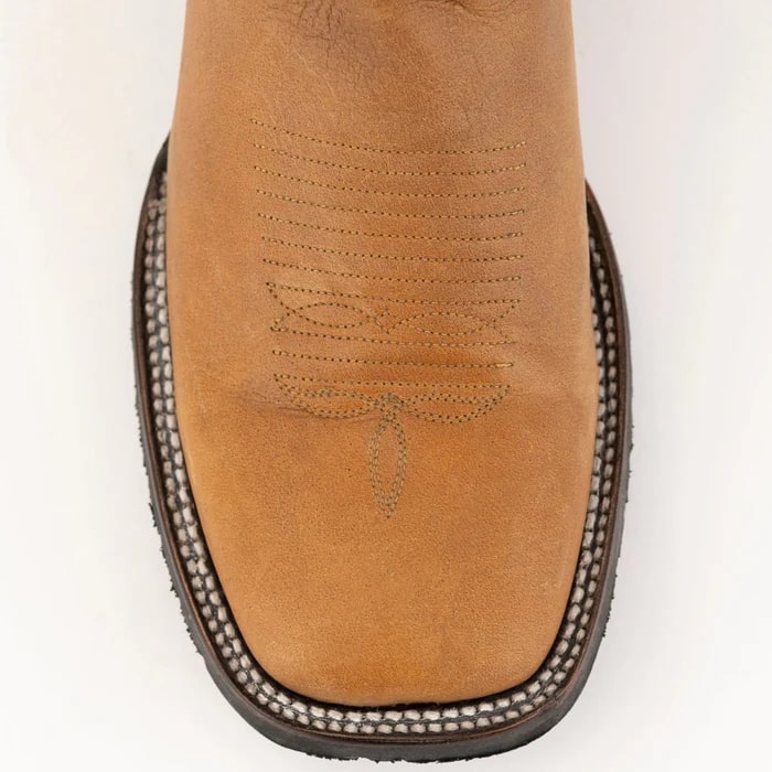 Ferinni Boot - Mens Dress Cowboy Boot  - Ferrini Men's Kingston Rubber Sole Boots Handcrafted - Antique Saddle - 9D