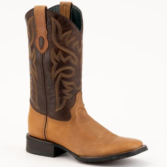 Ferinni Boot - Mens Dress Cowboy Boot  - Ferrini Men's Kingston Rubber Sole Boots Handcrafted - Antique Saddle - 9D