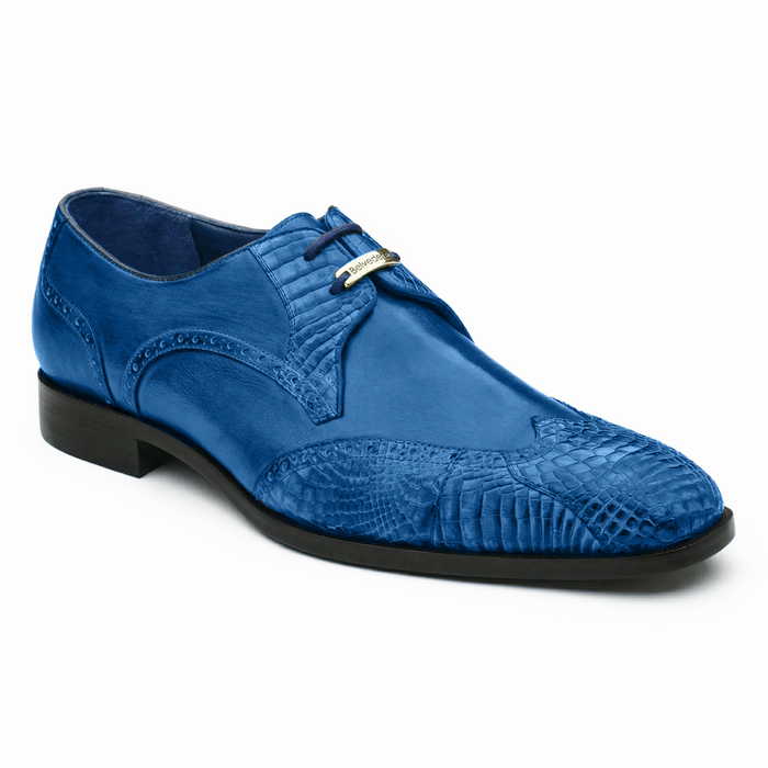 Belvedere Antonio Royal Blue Genuine Crocodile Leather Shoe