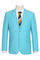 Cheap Priced Suit - Mens Basic Two Button Slim Fit  Aqua Blue Suit