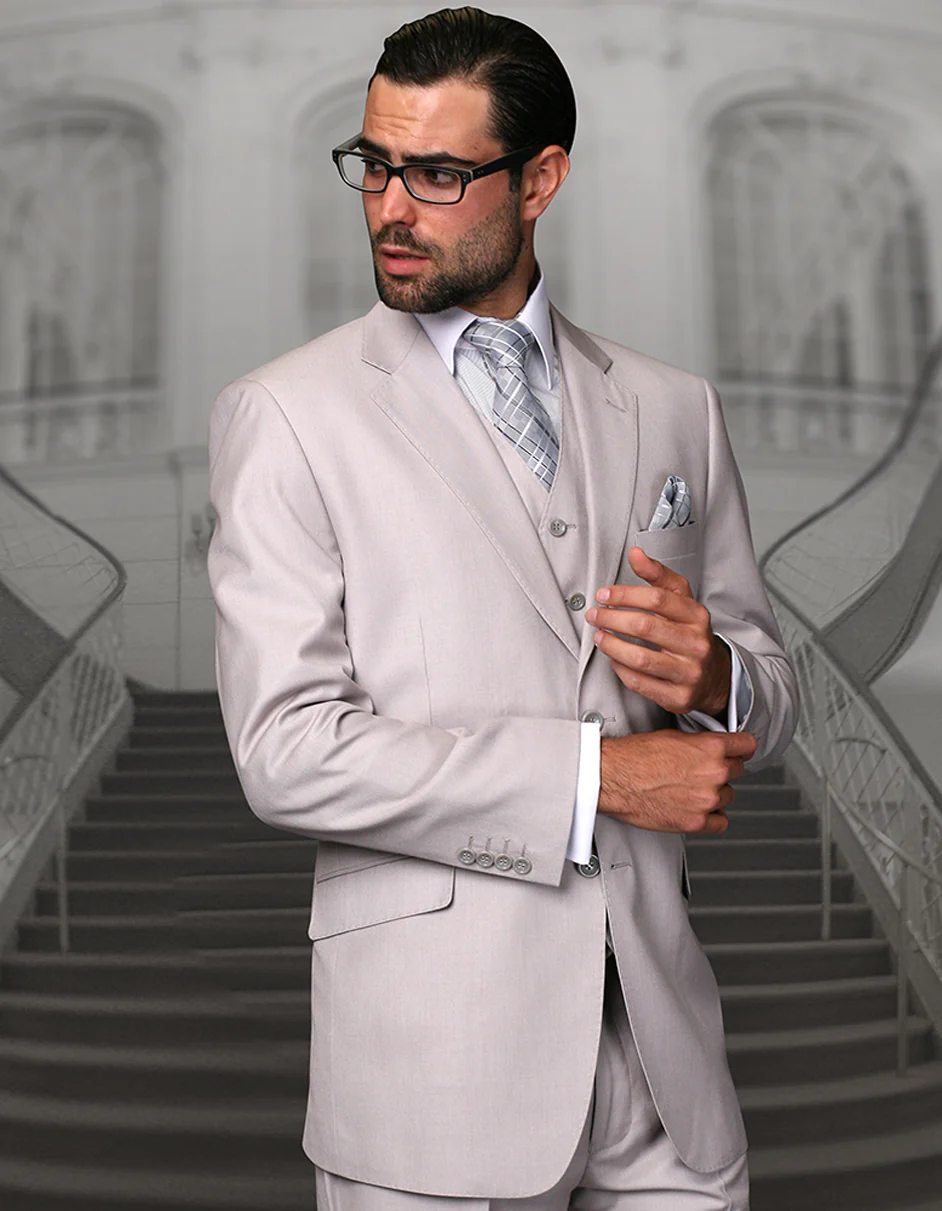 100 Percent  Suit - Mens  Classic Wool Business Ash Suits