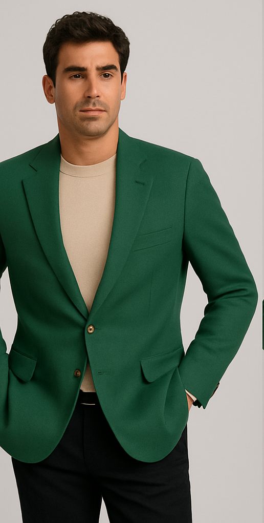 Augusta Green Blazer Men's Classic Brass buttons Blazer Sport Jacket - 38 Regular