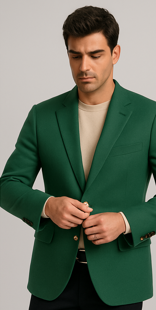 Augusta Green Blazer Men's Classic Brass buttons Blazer Sport Jacket - 38 Regular