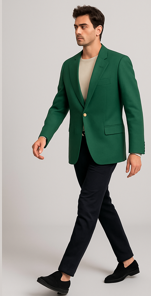 Augusta Green Blazer Men's Classic Brass buttons Blazer Sport Jacket - 38 Regular