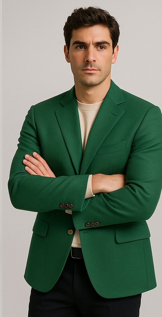 Augusta Green Blazer Men's Classic Brass buttons Blazer Sport Jacket - 38 Regular