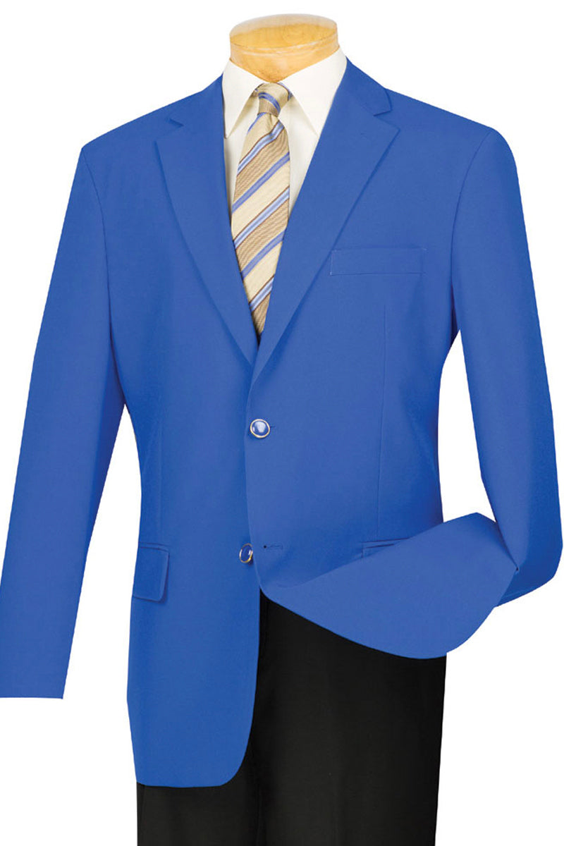 Mens 2 Button Poplin Dress Blazer in Royal - XS