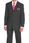 "Classic Fit Men's Black Poplin Suit - 3 Button Style"