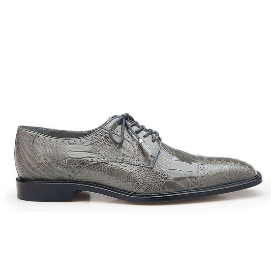 Belvedere Batta Gray Ostrich Leg Cap Toe Shoes (14006)