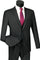 Mens Slim Vested Tuxedo Suit with Satin Trim in Black