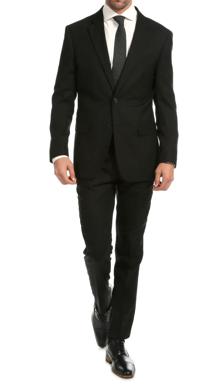 Mason Black Men's Premium 2 Piece Wool Slim Fit Suit