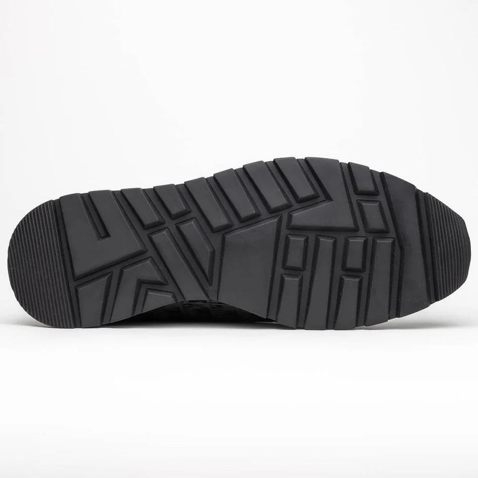 Marco Di Milano Portici Men's Shoes Blue & Black Exotic Lizard / Crocodile Casual Sneakers - 8.5