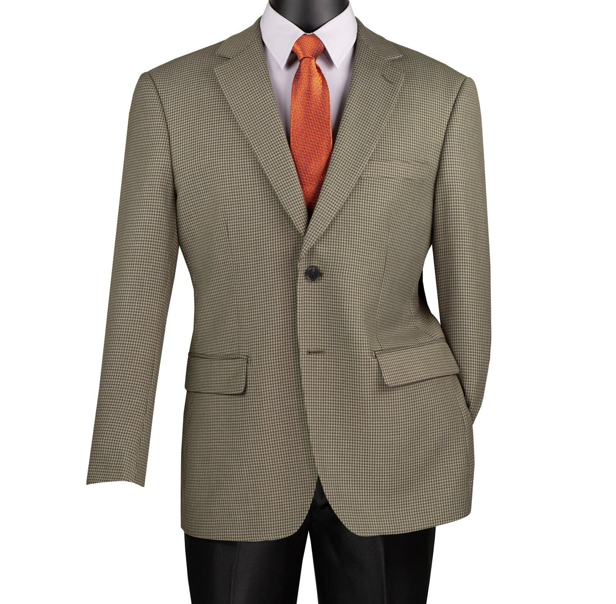 Modern Fit Wool Feel Houndstooth Blazer in Olive