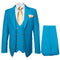 Rossi Man BOND RM1776 Slim Fit 3-Piece Suit – Tailored Turquoise Blue Suit for Formal Occasions