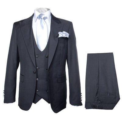 Rossi Man BOND RM1779 Slim Fit 3-Piece Black Suit â€“ Tailored Formalwear for Men