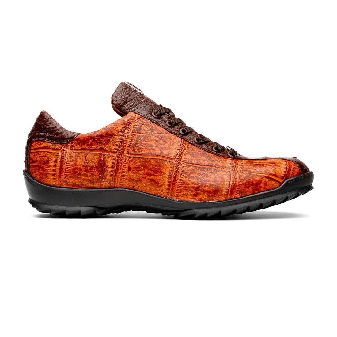 Marco Di Milano Saulo Men's Shoes Brandy & Brown Exotic Ostich / Alligator Casual Sneakers - 6