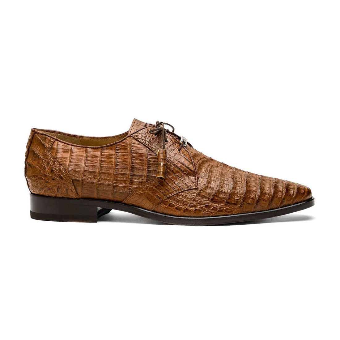 Marco Di Milano Lacio Men's Shoes Bay Apache Brown Genuine Caiman Crocodile Dress Derby Oxfords - 6