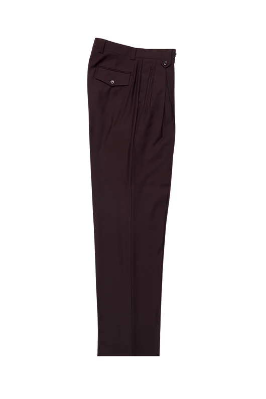Tiglio Luxe Burgundy Wide Leg, Pure Wool Dress Pants 2576 - 32