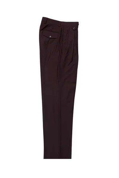 Burgundy Wide Leg Wool Dress Pant 2586/2576 by Tiglio Luxe - 32
