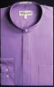 Banded Collar Dress Fashion Collarless Shirt With Button Cuff Lavender Men's Dress Shirt