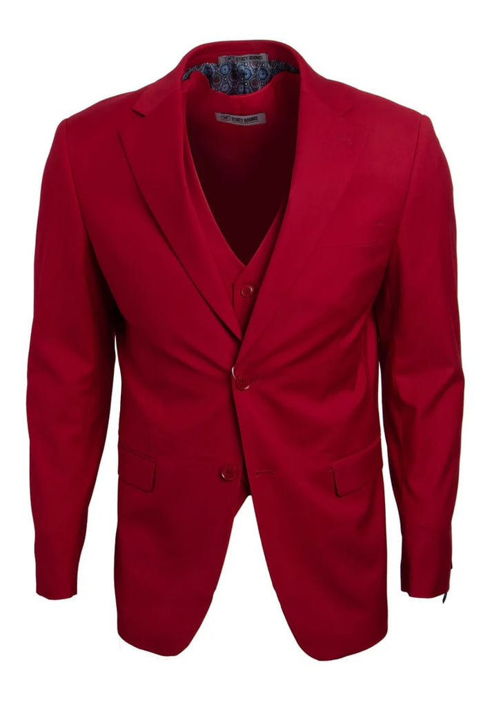 Cheap priced Suit - Men's Two Button Vested Stacy Adams Basic Red Suit
