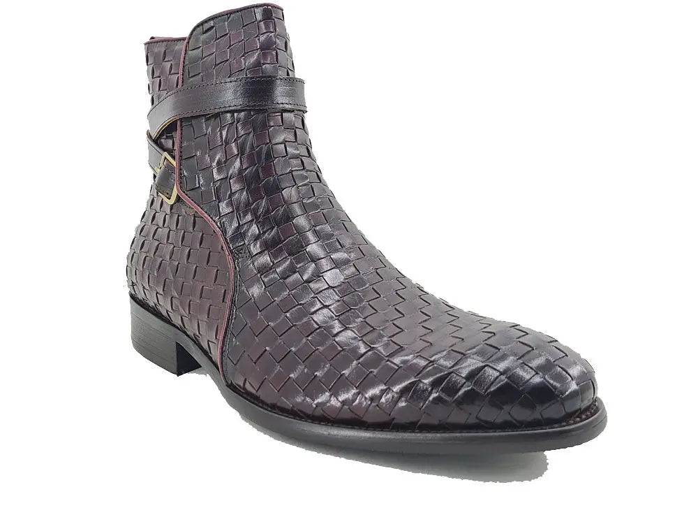 Basket Weave Calfskin Buckle Boot - 8
