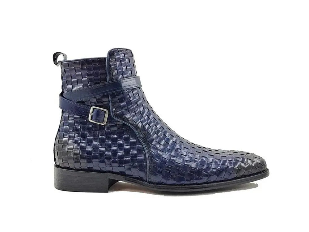 Basket Weave Calfskin Buckle Boot - 8