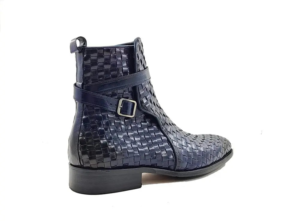 Basket Weave Calfskin Buckle Boot - 8