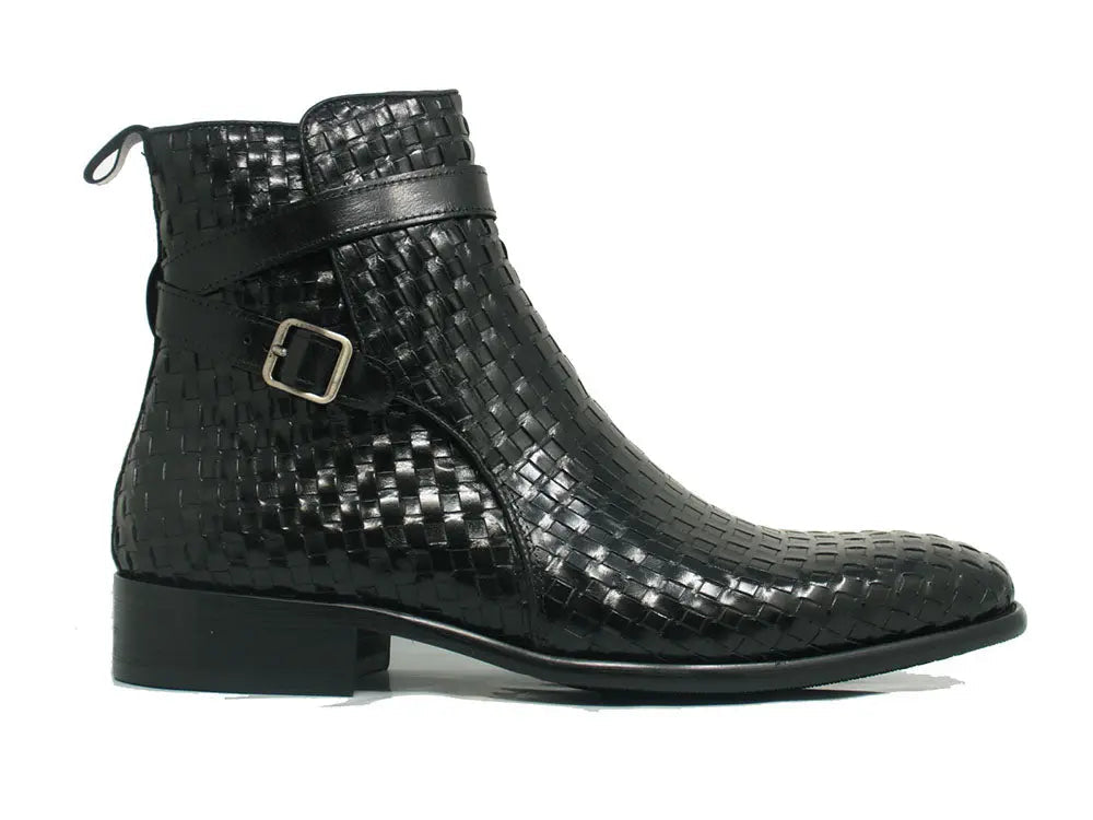 Basket Weave Calfskin Buckle Boot - 8