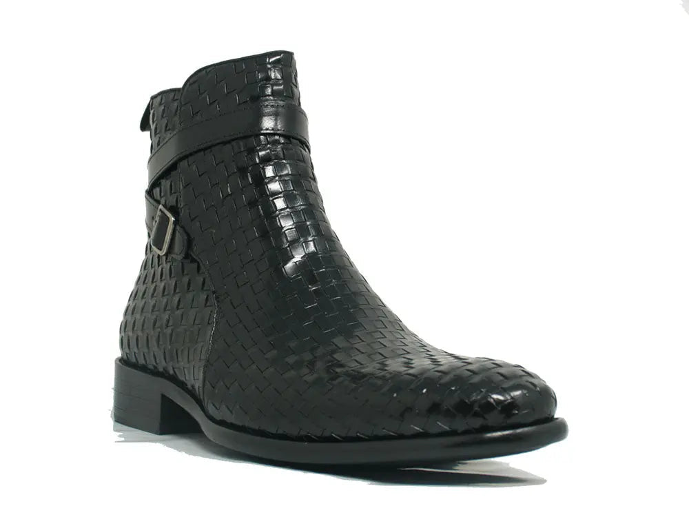 Basket Weave Calfskin Buckle Boot - 7.5