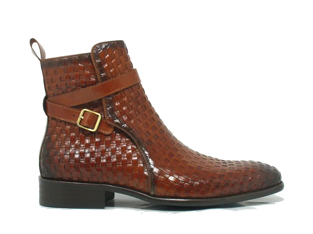 Basket Weave Calfskin Buckle Boot - 8